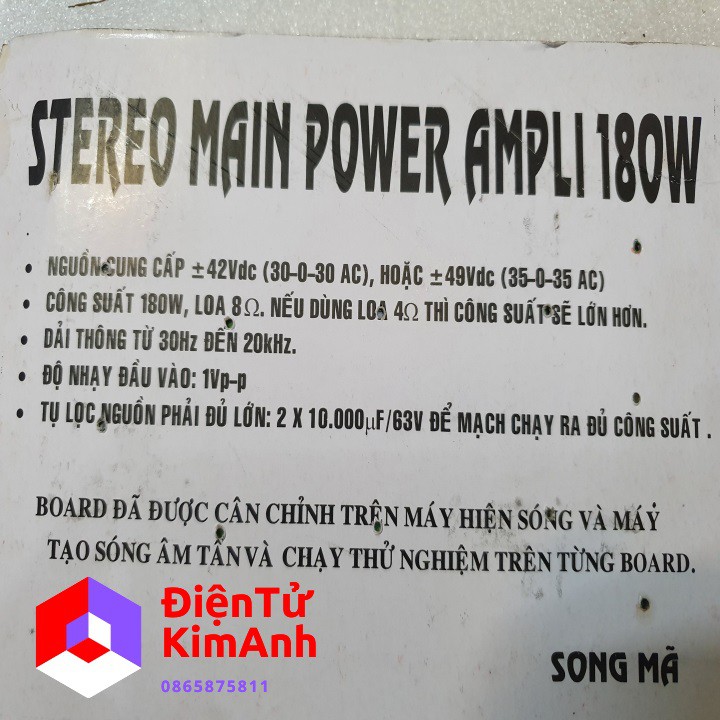 Mạch công suất 4 sò 180w Song Mã