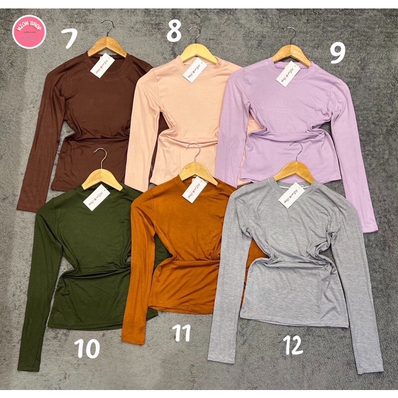 combo 3 áo tay dài cổ tròn màu ngẫu nhiên