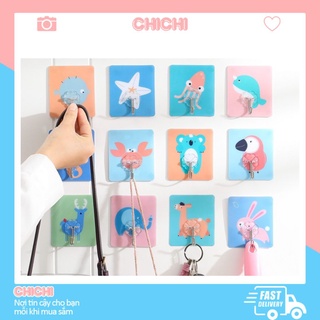Móc Dán Tường 3D ChiChi [SIÊU DÍNH] Họa Tiết Nhiều Hình Treo Tường Chắc Chắn Chịu Lực Tốt 6*7cm
