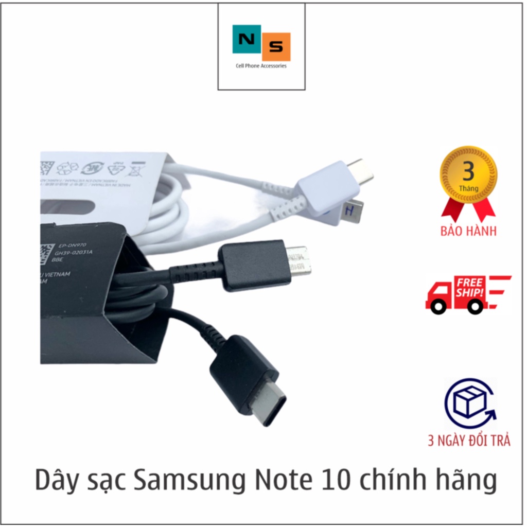 Dây Sạc Nhanh Samsung Note 10 Dài 1 Mét 2 Đầu Type C