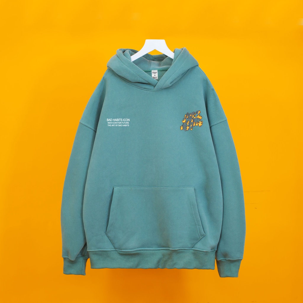 [Mã FAMARAL2 giảm 10K đơn 50K] Áo nỉ HOODIE BAD HABITS LỬA Dogo shop ,Áo hoodie nỉ bông cotton unisex