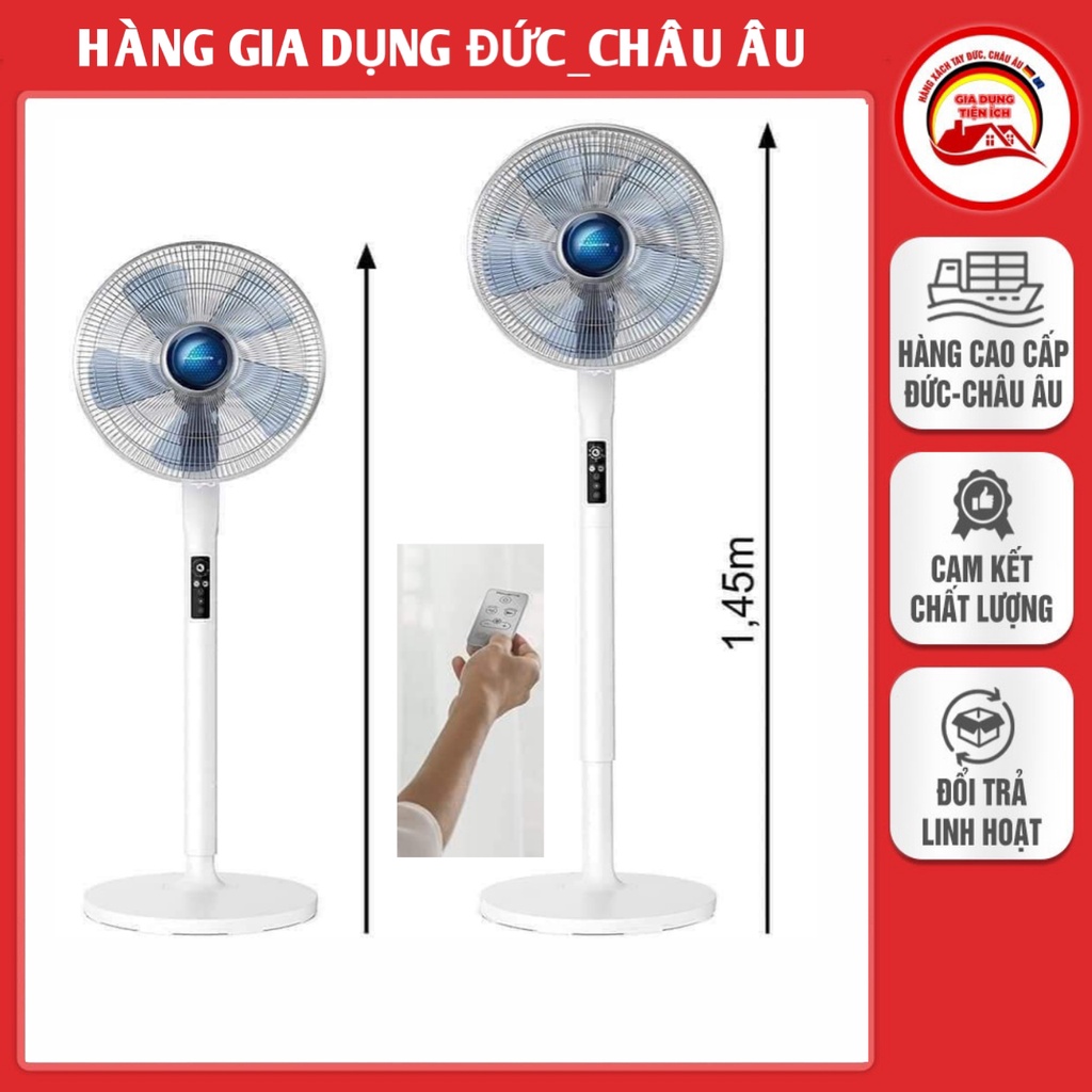 Quạt cây điều 5 cánh Rowenta VU5870 , quạt cây có màn hình LCD với điều khiển từ xa thông minh mẫu mới với 5 tốc độ