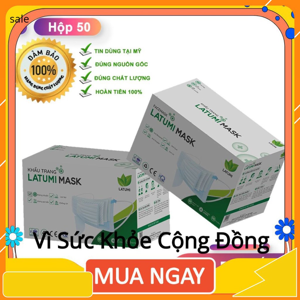 Khẩu Trang Y Tế 4 Lớp Kháng Khuẩn LATUMI Ngăn Giọt Bắn, Chống Tia UV, Ngăn Bụi Được Sản Xuất