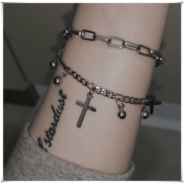 Vòng Tay Hai Lớp Mặt Thánh Giá Thời Trang Cá Tính