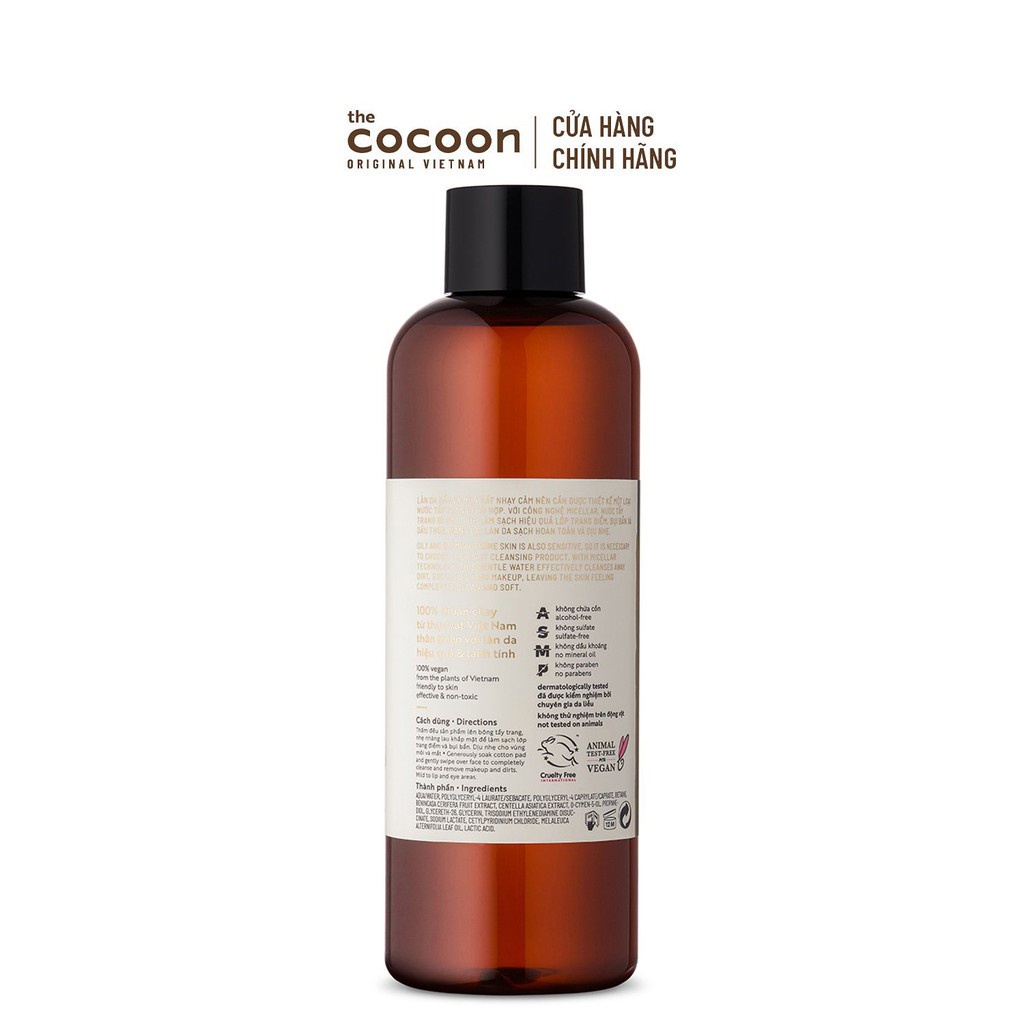 [SIÊU KHUYẾN MÃI] Bigsize - Nước tẩy trang bí đao Cocoon tẩy sạch makeup &amp; giảm dầu 500ml