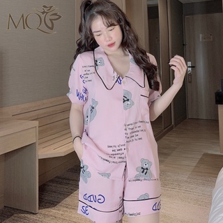 Đồ bộ pijama mặc nhà lụa mango cộc đùi dễ thương