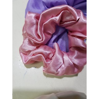 {Ảnh thật} cột tóc vải scrunchies von lụa ánh kim mềm xịn