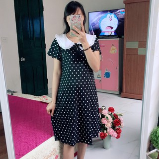 Váy bầu chấm bi đen V05