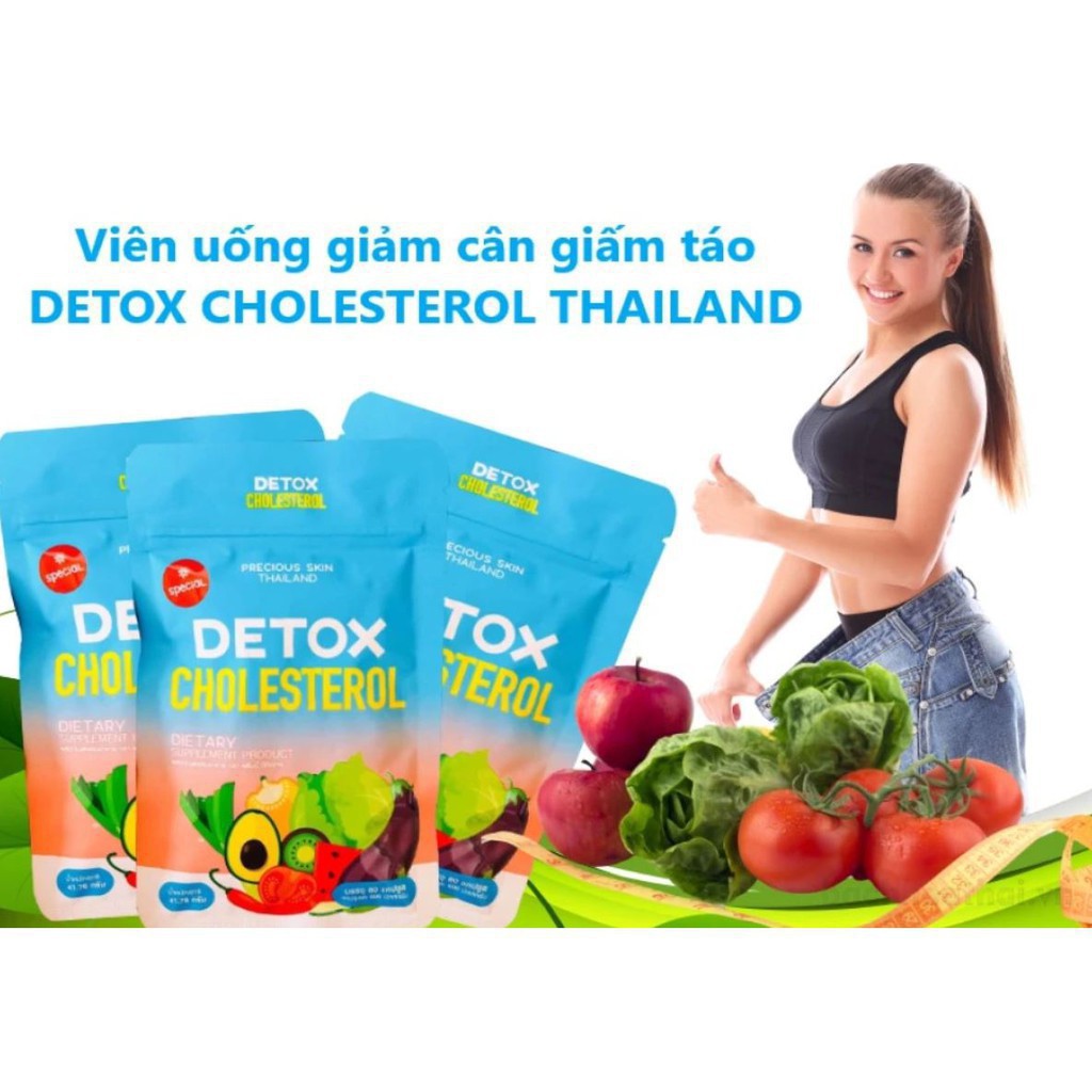 Viên Khử Mỡ Detox Cholesterol Gói 60 Viên Thái Lan Chính Hãng