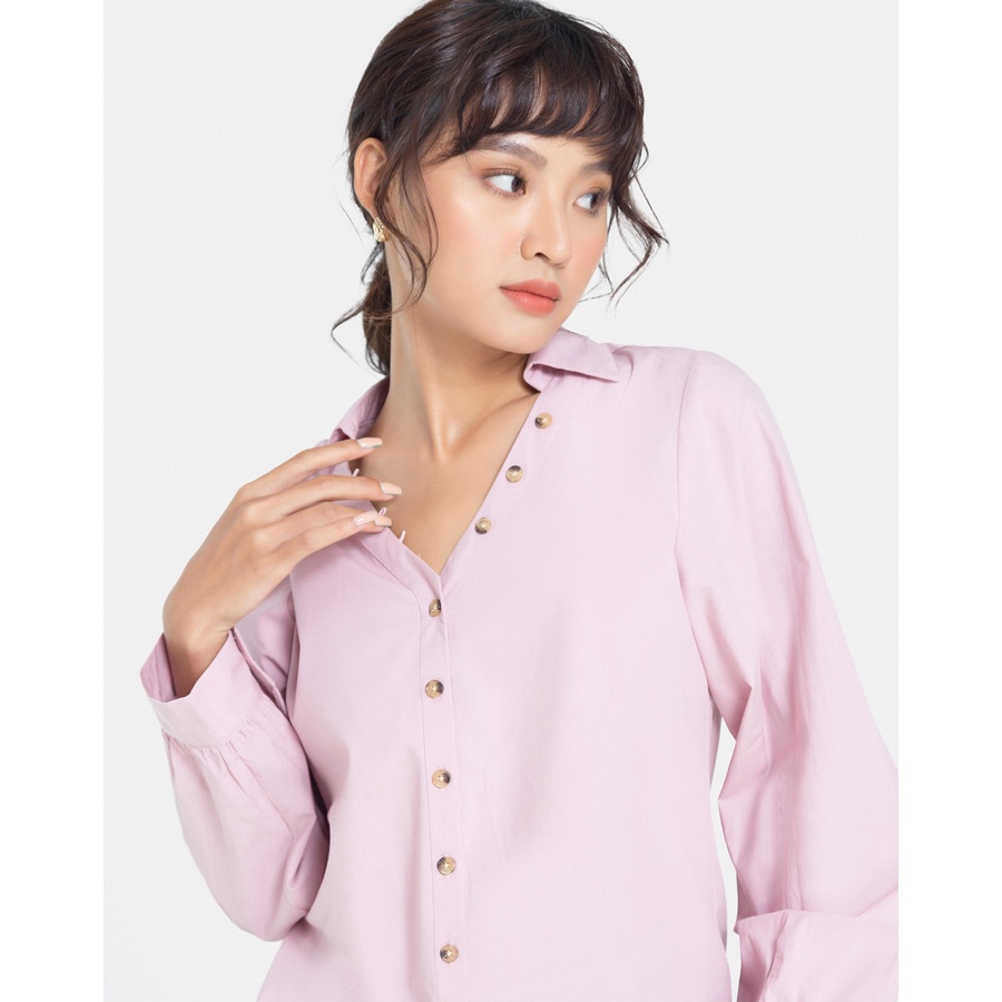 Áo Sơ Mi Nữ Thời Trang JUNO Dáng Vừa Tay Dài JNASM011