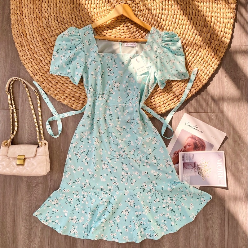 [Mã FAMARAL1 giảm 10K đơn 50K] VÁY CỔ VUÔNG TAY CÁNH TIÊN TÙNG ĐUÔI CÁ MIDI - NA4 | BigBuy360 - bigbuy360.vn