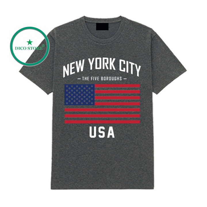 Áo Thun Nam Nữ New York  Tay Ngắn Vải Thun Cotton Mềm Mịn