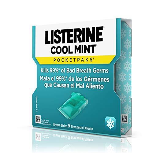 Hộp 24 Miếng ngậm thơm miệng, diệt khuẩn Listerine Cool Mint - Hương bạc hà