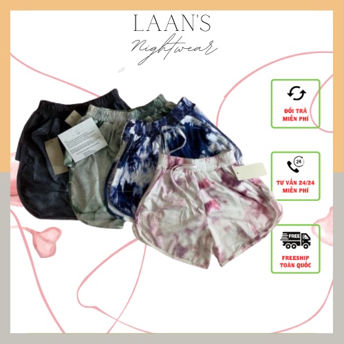 Quần ngủ nữ phối màu phong cách Hàn Quốc, Quần đùi nữ mặc nhà kiểu dáng thoáng mát Laan's Nightwear | BigBuy360 - bigbuy360.vn