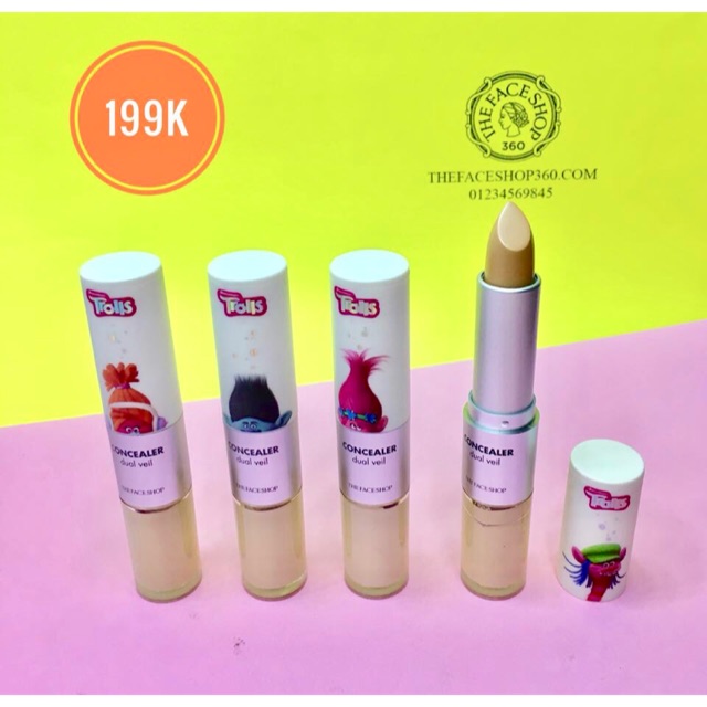 Che khuyết điểm 2 đầu Concealer Dual Veil Phiên Bản Limited Edition Trolls