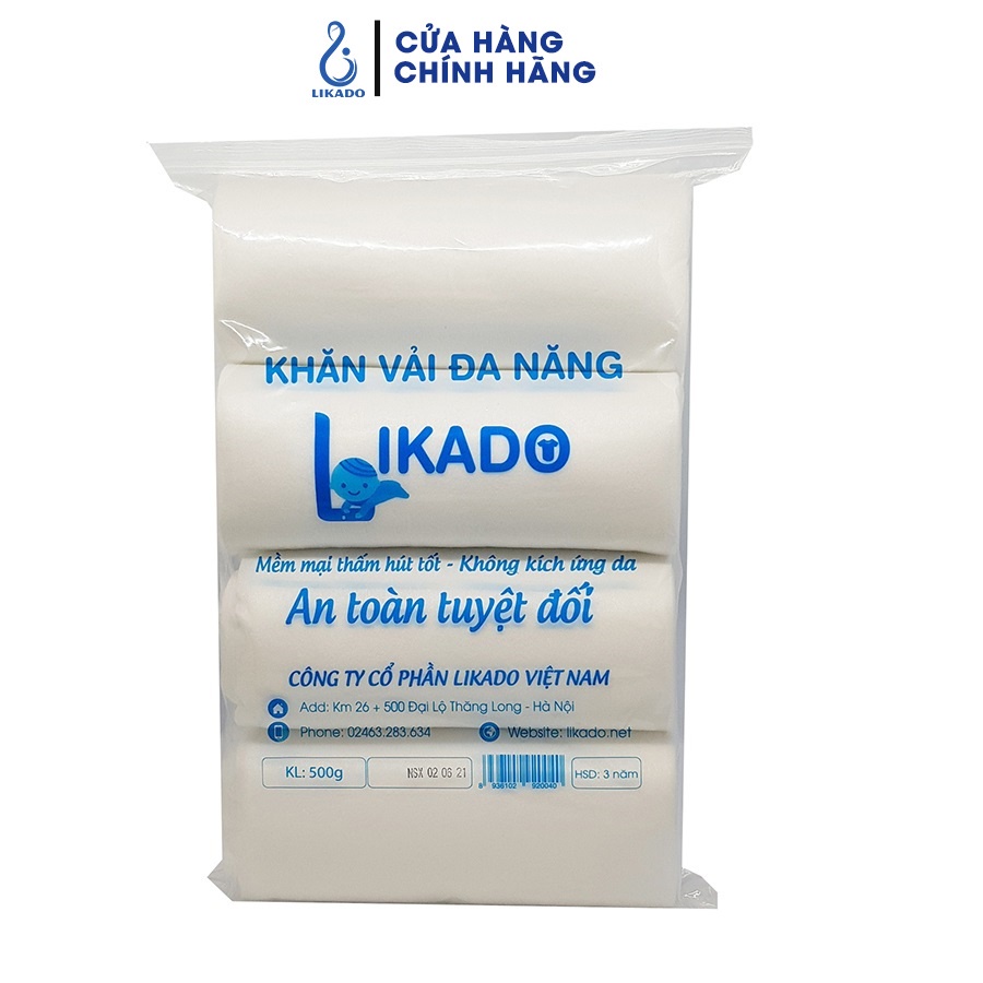 Khăn khô đa năng likado cho bé dạng cuộn nhỏ 500g kích thước 18x20cm (5 cuộn tặng 1)