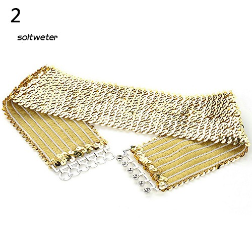 Thắt Lưng Đính Kim Sa Lấp Lánh Co Dãn Cho Nữ