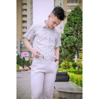 Áo sơ mi nam đẹp dài tay hàn quốc màu trắng đen vải sơ mi lụa công sở cao cấp -