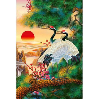 Tranh đính đá toàn bộ - Tùng hạc diên niên.