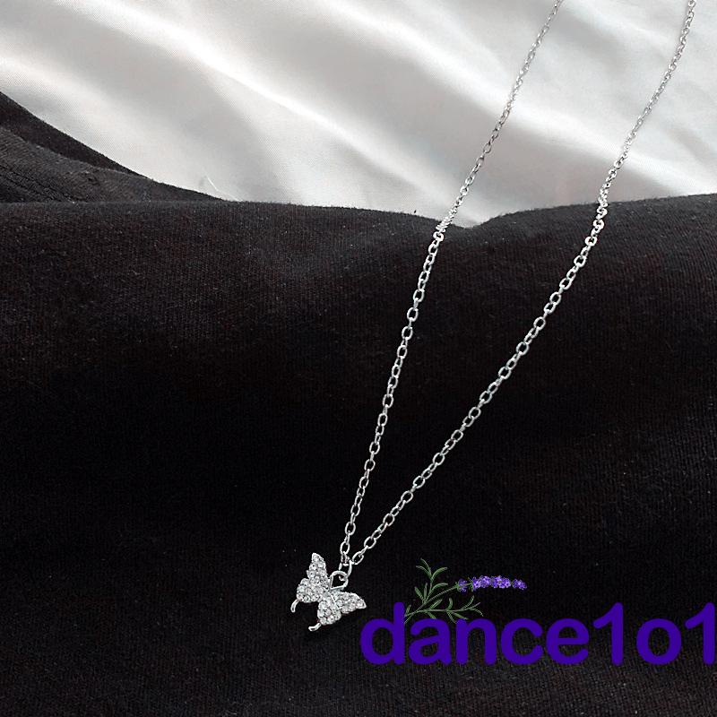 Vòng cổ hai lớp mặt hình bướm đính đá thời trang cho nữ