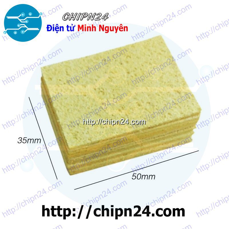 [2 TẤM] (F108) Bọt biển 3.5x5cm (Dùng chùi đầu mỏ hàn)