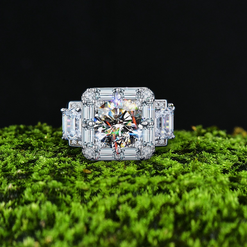 Nhẫn đính đá zircon nhiều màu sắc phong cách cho nữ