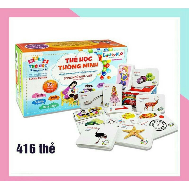 Bộ thẻ học thông minh 16 chủ đề tiếng anh tiếng việt cho bé