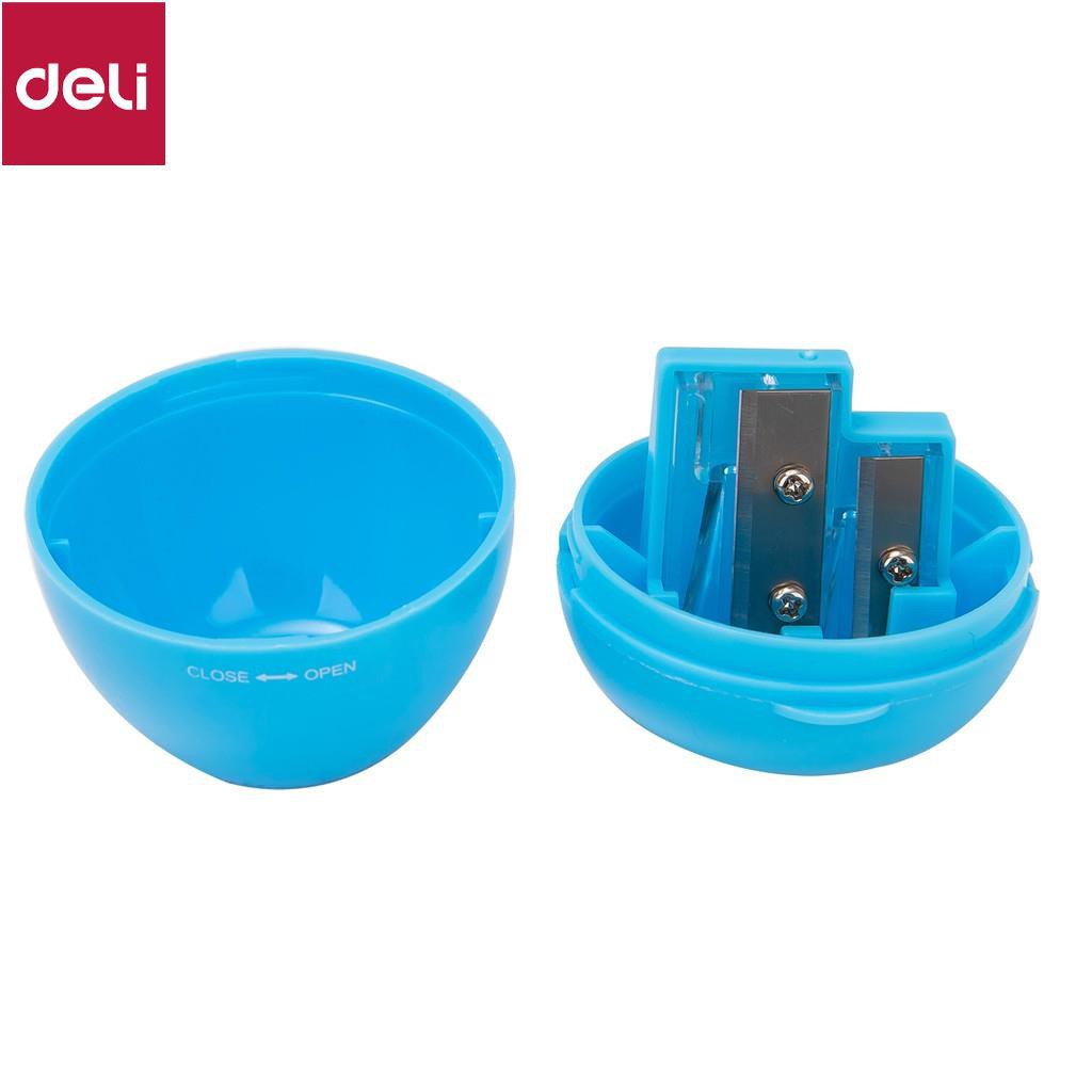 Gọt chì trái táo Deli - 2 lỗ - Xanh lá/Xanh dương/Hồng/Đỏ - 1 chiếc - E0566 [Deli]