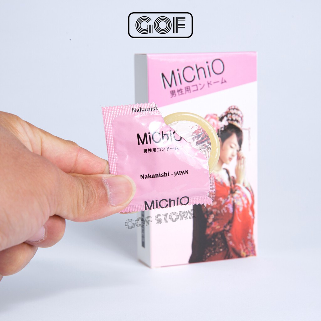Bao cao su gân mỏng Michio size nhỏ ôm khít Nhật Bản Hộp 12C– GoF