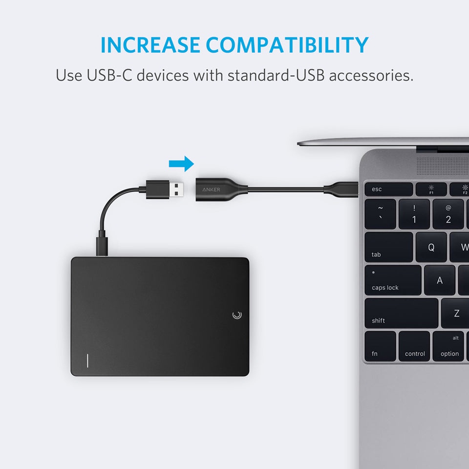 Đầu chuyển OTG Anker Type C to USB 3.1 5Gbps - A8165 Laptop Macbook Mac Samsung cắm chuột Led truyền dữ liệu tốc cao