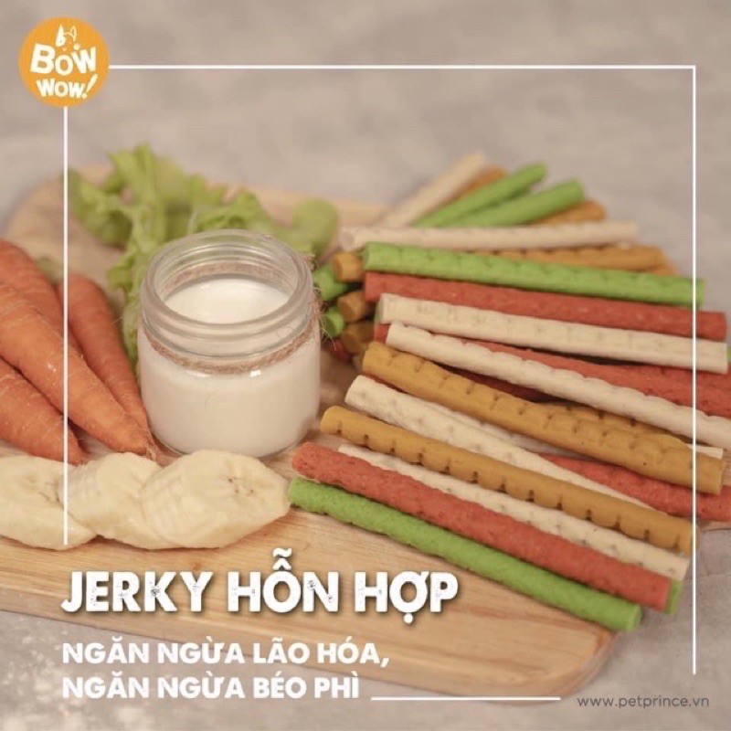 Snack Jerky Hỗn hợp cho chó mèo 280gr - Bowwow Hàn Quốc