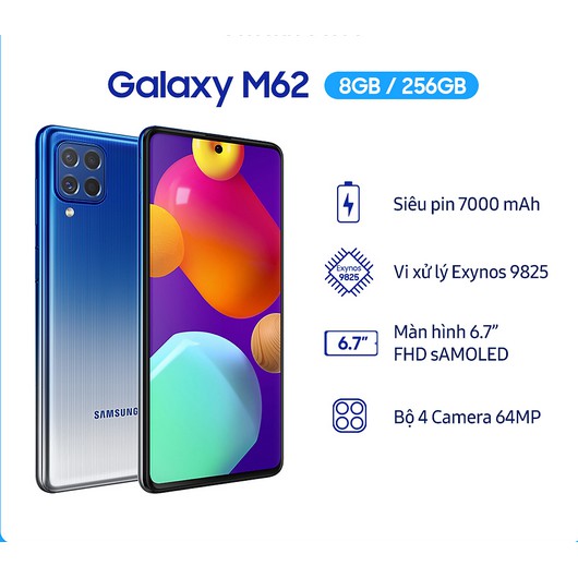 Điện Thoại Samsung Galaxy M62 (8GB/256GB) - Hàng Chính Hãng | WebRaoVat - webraovat.net.vn