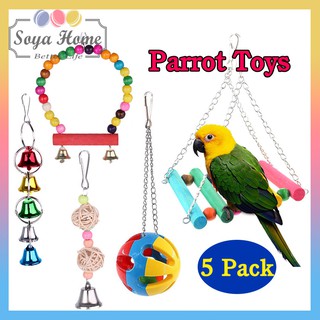 đồ chơi cho chim vẹt xích đu treo thang chuông gặm nhai cắn bóng trang trí lồng