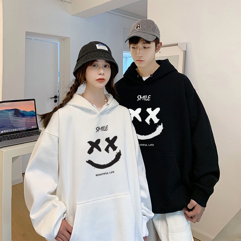 Áo thu đông hoodie Smile mặt cười Basic nhiều size (N84)