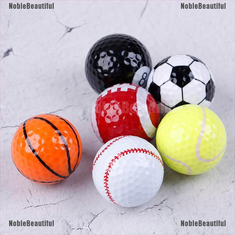 Set 6 quả bóng golf kiểu dáng bóng đá/bóng rổ/banh tennis/bóng chày sáng tạo độc đáo chuyên dụng