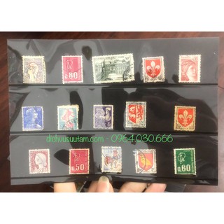 Bìa tem cổ Pháp 15 con khác nhau