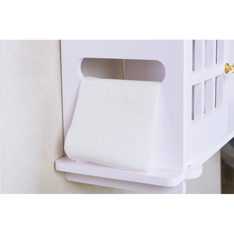 Kệ nhựa DIY treo tường/ nhà tắm có ngăn giấy_RE0124
