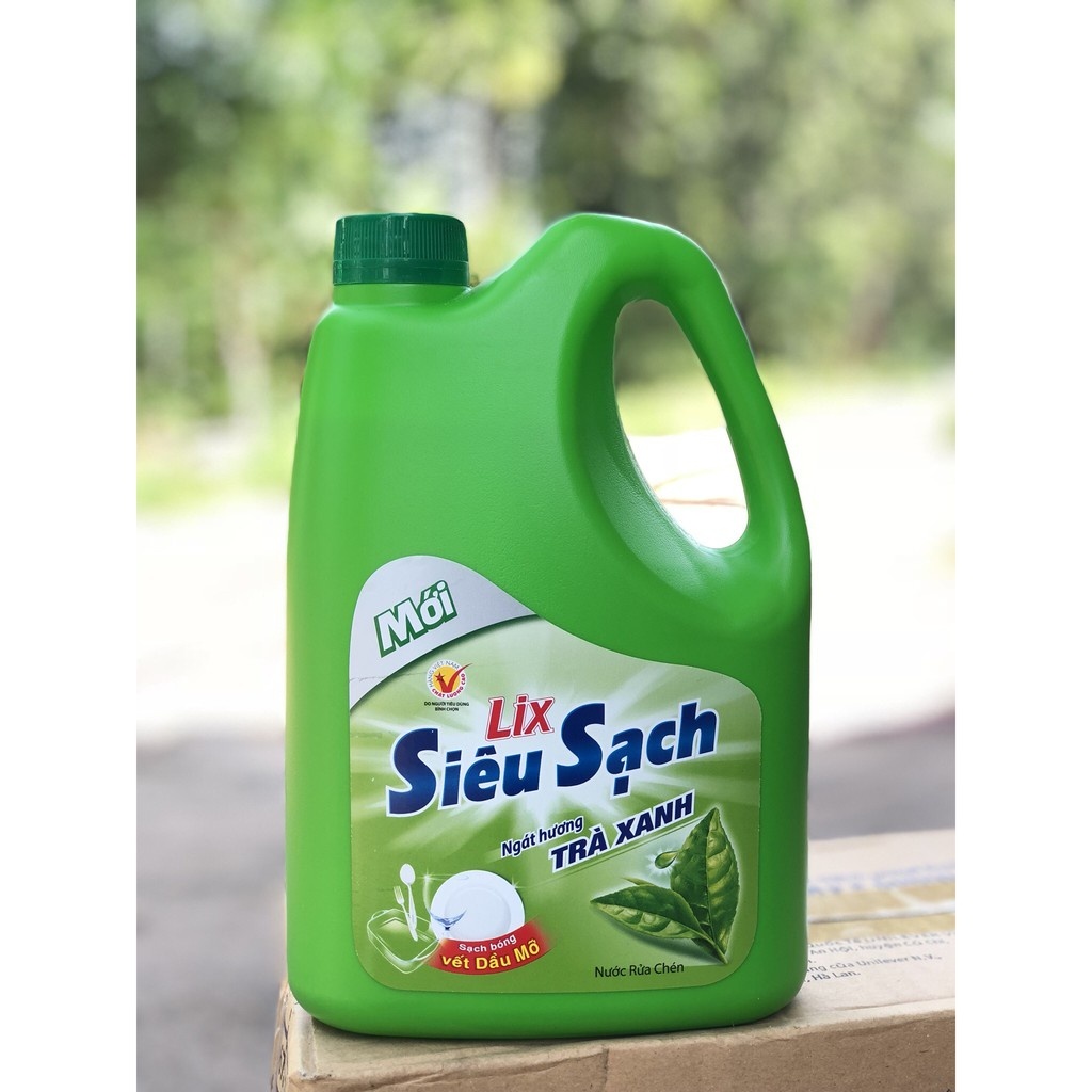 Nước rửa Chén Lix siêu sạch Trà xanh 1,4kg