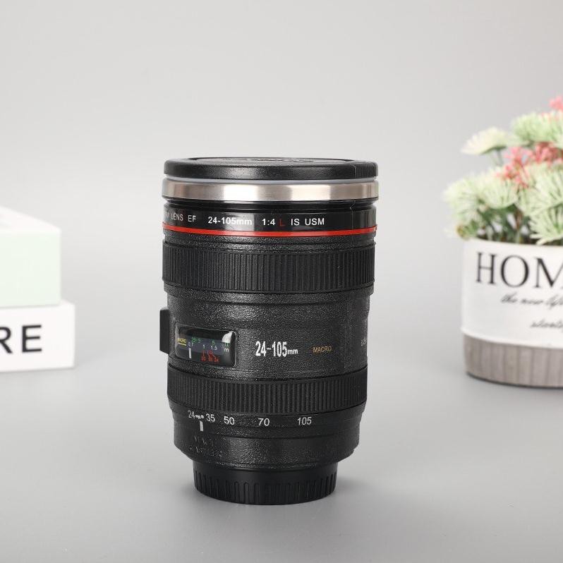 Ly Giữ Nhiệt CaFe - Cốc Giữ Nhiệt CaFe Tự Động Khuấy Hình Ống Kính Lens Máy Ảnh