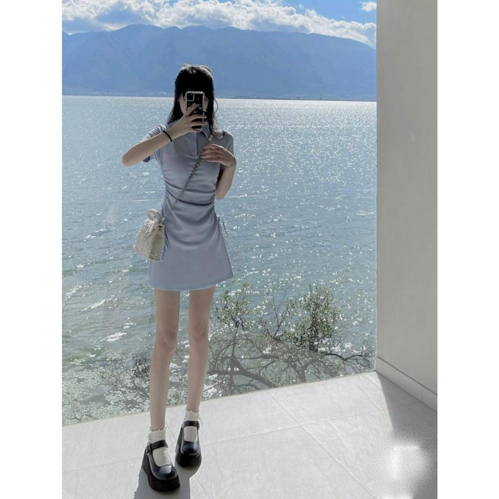 Váy polo nữ ngắn tay,Váy polo nữ cotton co giãn 2 chiều chiết eo hack dáng dự tiệc phong cách sexy mặc đi chơi siêu xinh