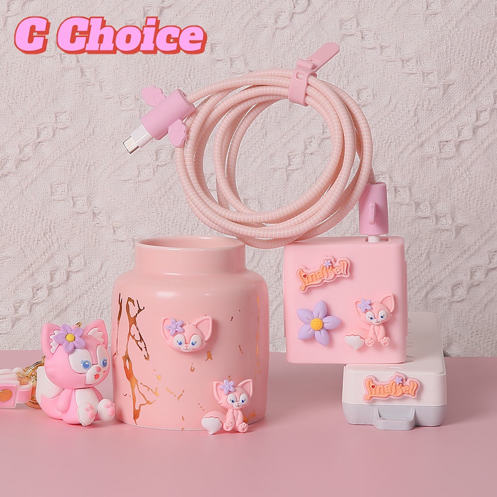 Vỏ Bọc Bảo Vệ Hộp Sạc Tai Nghe Huawei laptop charger 65w Cổng type c Màu Hồng Dễ Thương