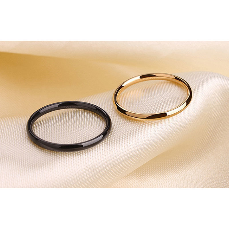 Nhẫn đeo ngón tay titan 2mm phong cách Hàn Quốc 2021 thời trang dành cho nam