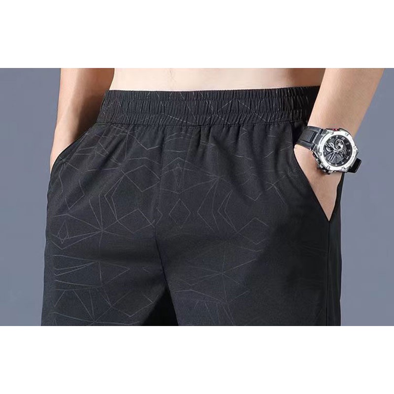 Quần Short Thể Thao Dáng Suông Chất Liệu Lụa Lạnh Nhanh Khô Thời Trang Mùa Hè Cho Nam