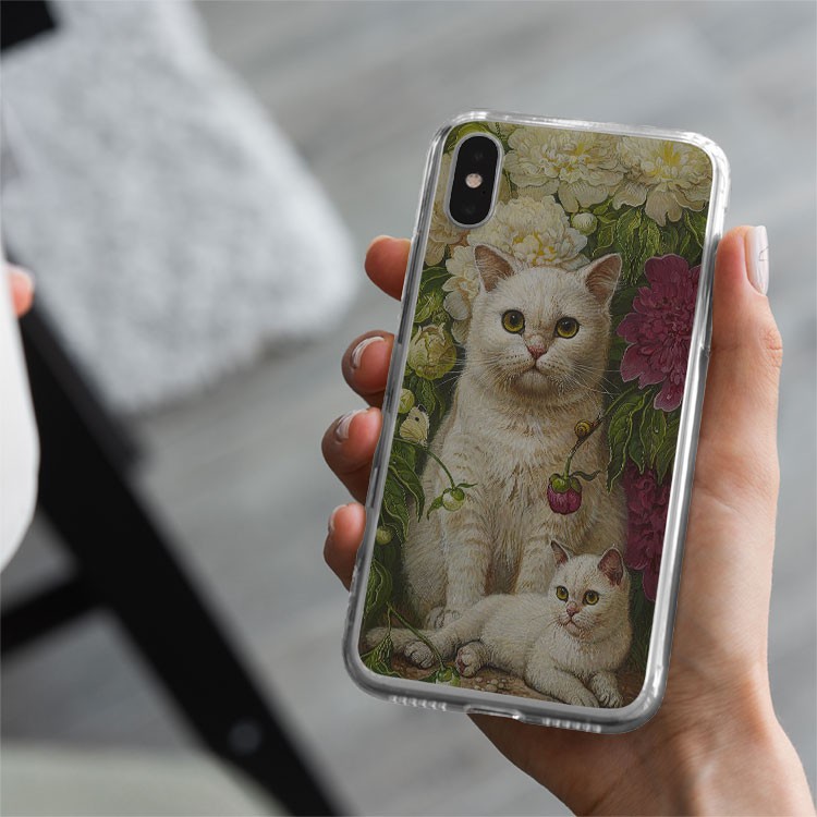 Vỏ ốp mèo nữ tính ốp điện thoại đẹp TG Case Hàng cao cấp cho các loại Iphone CAT20210079