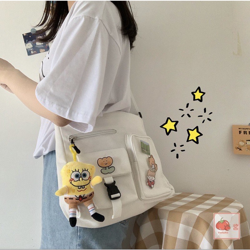 Túi Đeo Chéo, túi canvas đeo chéo nam nữ vải canvas cao cấp đựng vừa sách vở đi học TUCANVAS TCV47 | BigBuy360 - bigbuy360.vn