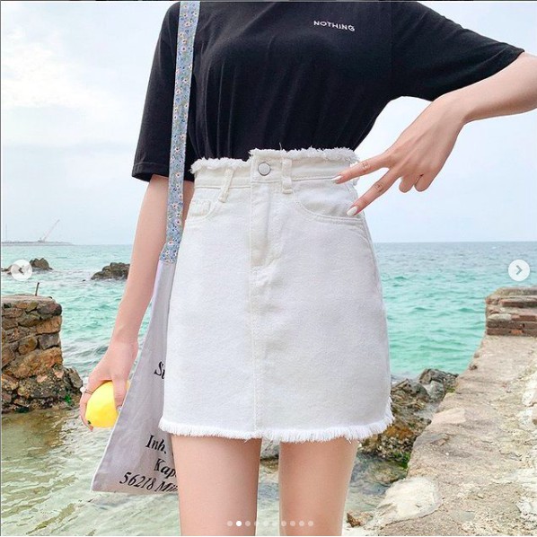 [BIGISZE GIÁ RẺ 50-120kg S-5XL] Chân váy ngắn chữ A jean nữ bigsize thả lai dành cho các bạn dáng người mập béo