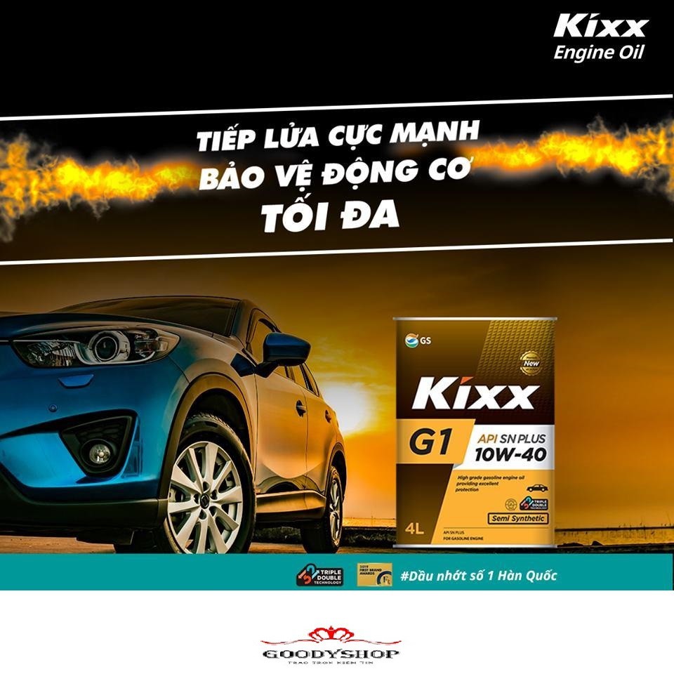 Dầu Nhớt Kixx G1 API SN Plus 5W30 4L Thùng Thiếc Xe động cơ xăng Triple Double