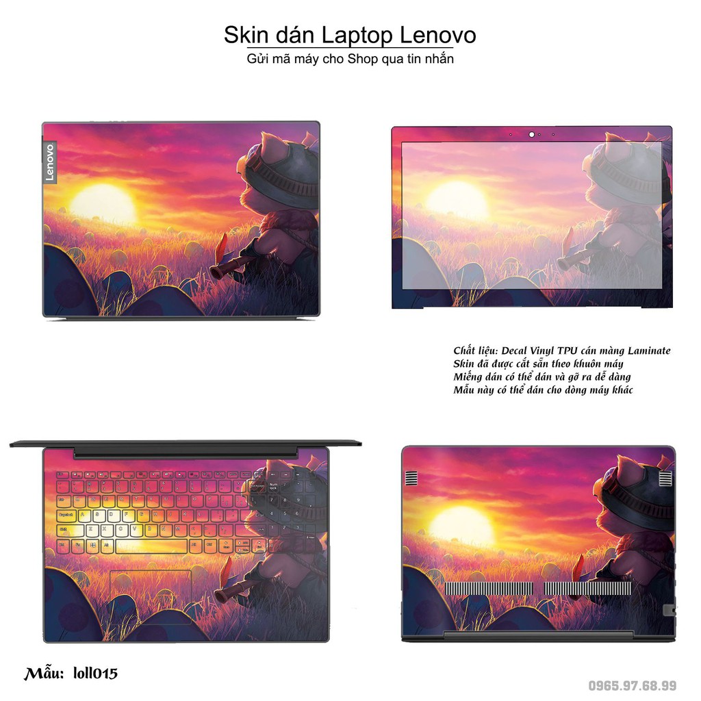 Skin dán Laptop Lenovo in hình Liên Minh Huyền Thoại nhiều mẫu 2 (inbox mã máy cho Shop)