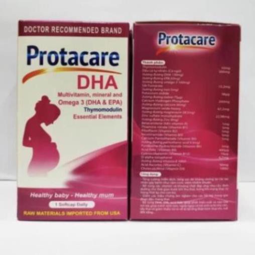 Viên bổ bà bầu Protacare DHA Bổ sung DHA,EPA,acid folic lọ 30 viên