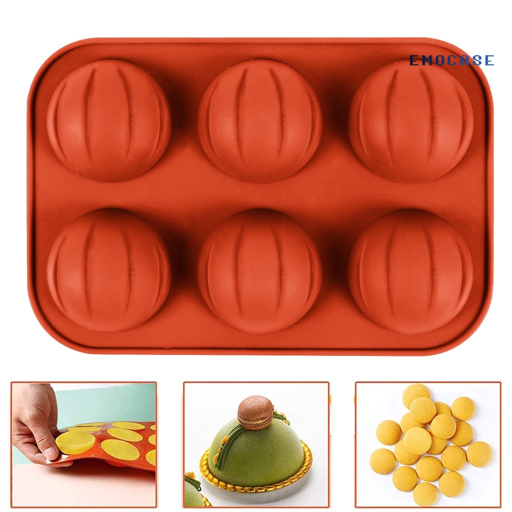 Khuôn Làm Bánh Mousse 6 Ngăn Không Dính Đa Năng Hình Bí Ngô